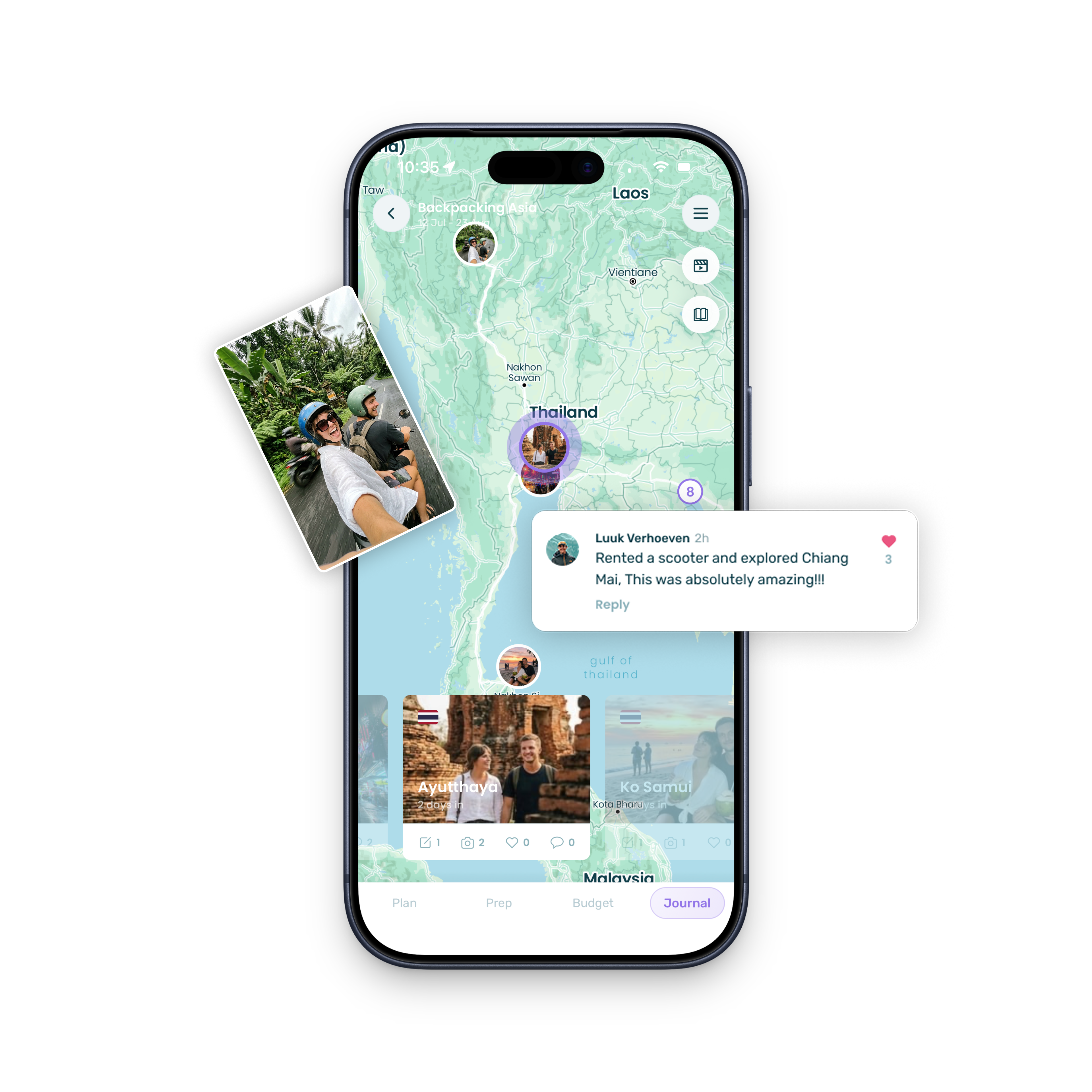 Travel tracker screenshot
