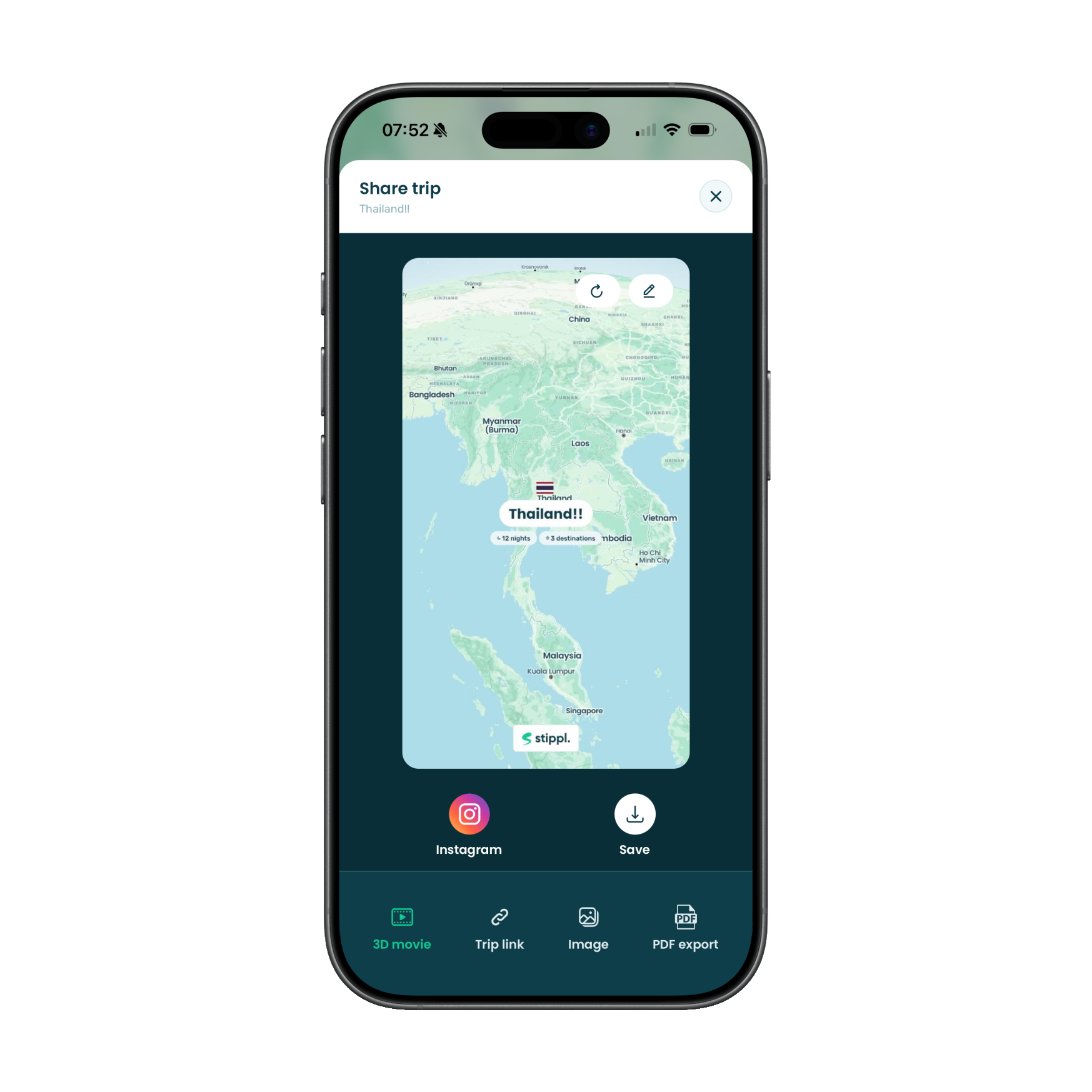 Sharing a travel reel screenshot