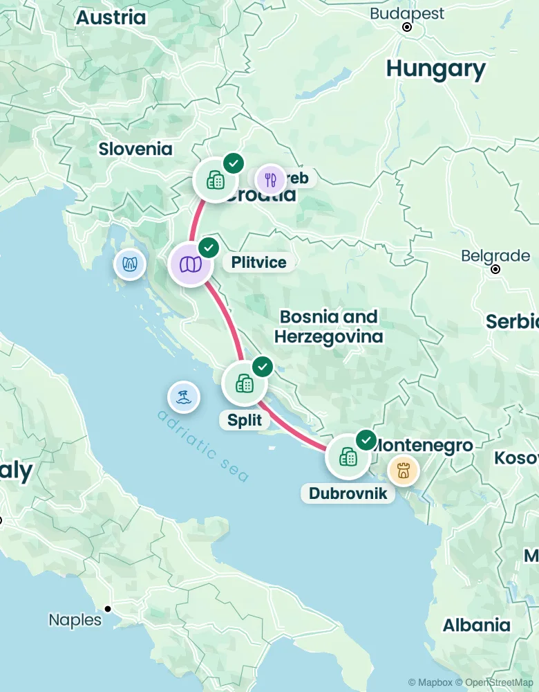 Route map: 10 days in Croatia