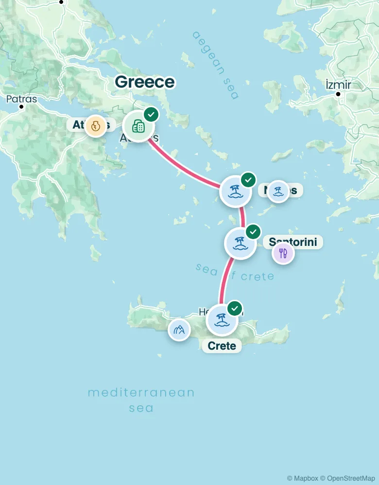 Route map: 10 days in Greece