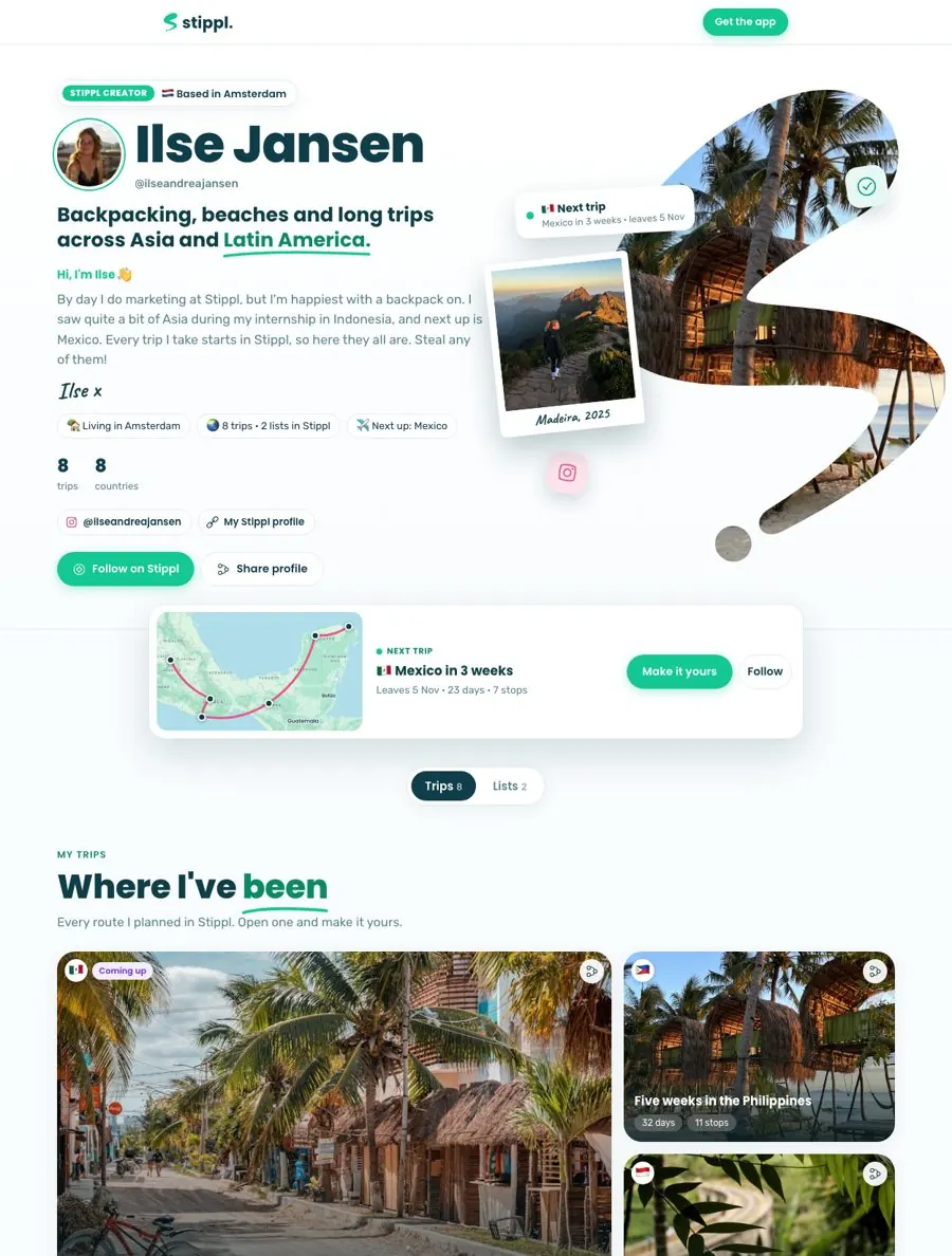 Ilse's creator page on Stippl